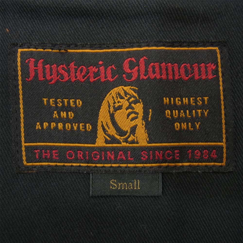 HYSTERIC GLAMOUR ヒステリックグラマー 02173LB02 キップレザー レーシング ジャケット ネイビー系 S【中古】