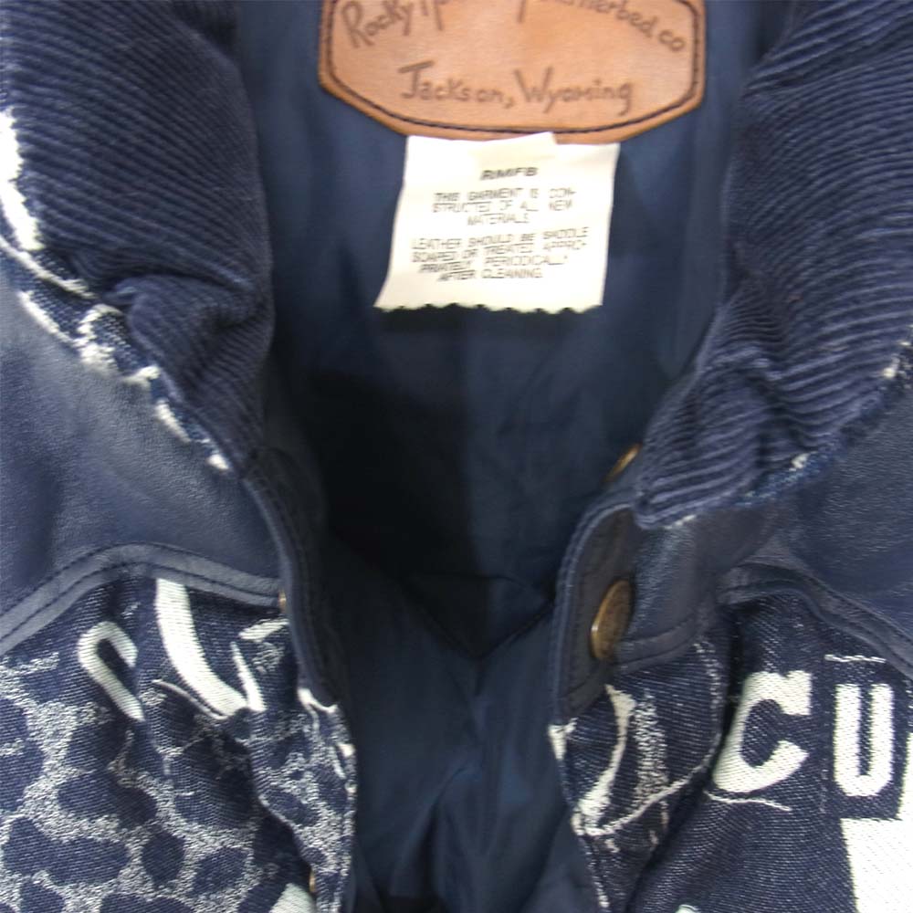 HYSTERIC GLAMOUR ヒステリックグラマー × ロッキーマウンテン Rocky Mountain 02183AV01 LONDON NITE ジャカード デニム ダウンベスト ネイビー系 38【美品】【中古】