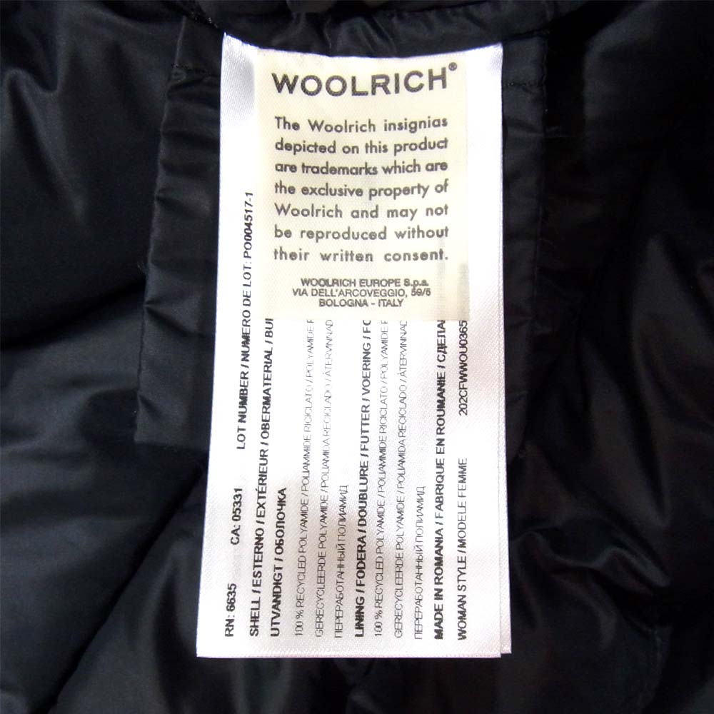 WOOLRICH ウールリッチ WWOU0365 ECO LONG MILITARY PARKA エコ ライナー ロング ミリタリー パーカ ブラック系 S【新古品】【未使用】【中古】
