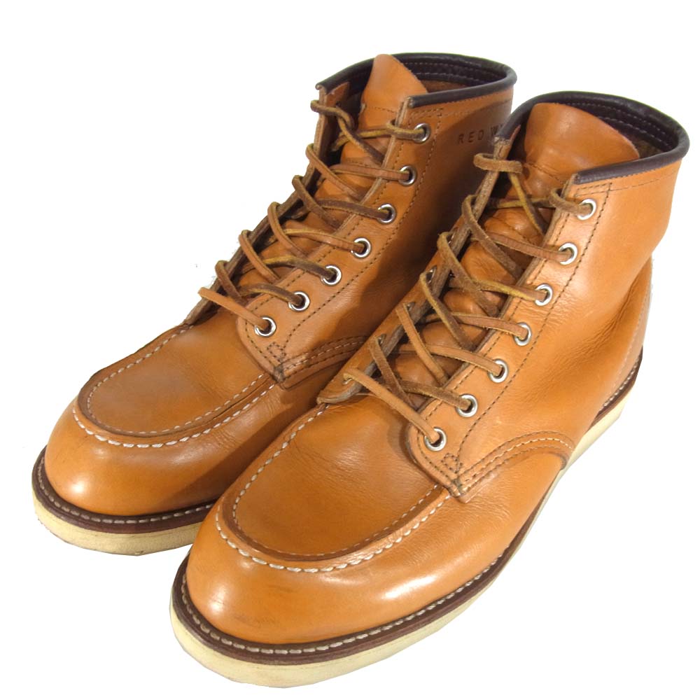 RED WING レッドウィング 9875 犬タグ復刻 Irish Setter MOC-TOE アイリッシュセッター モックトゥ ブーツ ゴールドラセット ライトブラウン系 9E【中古】
