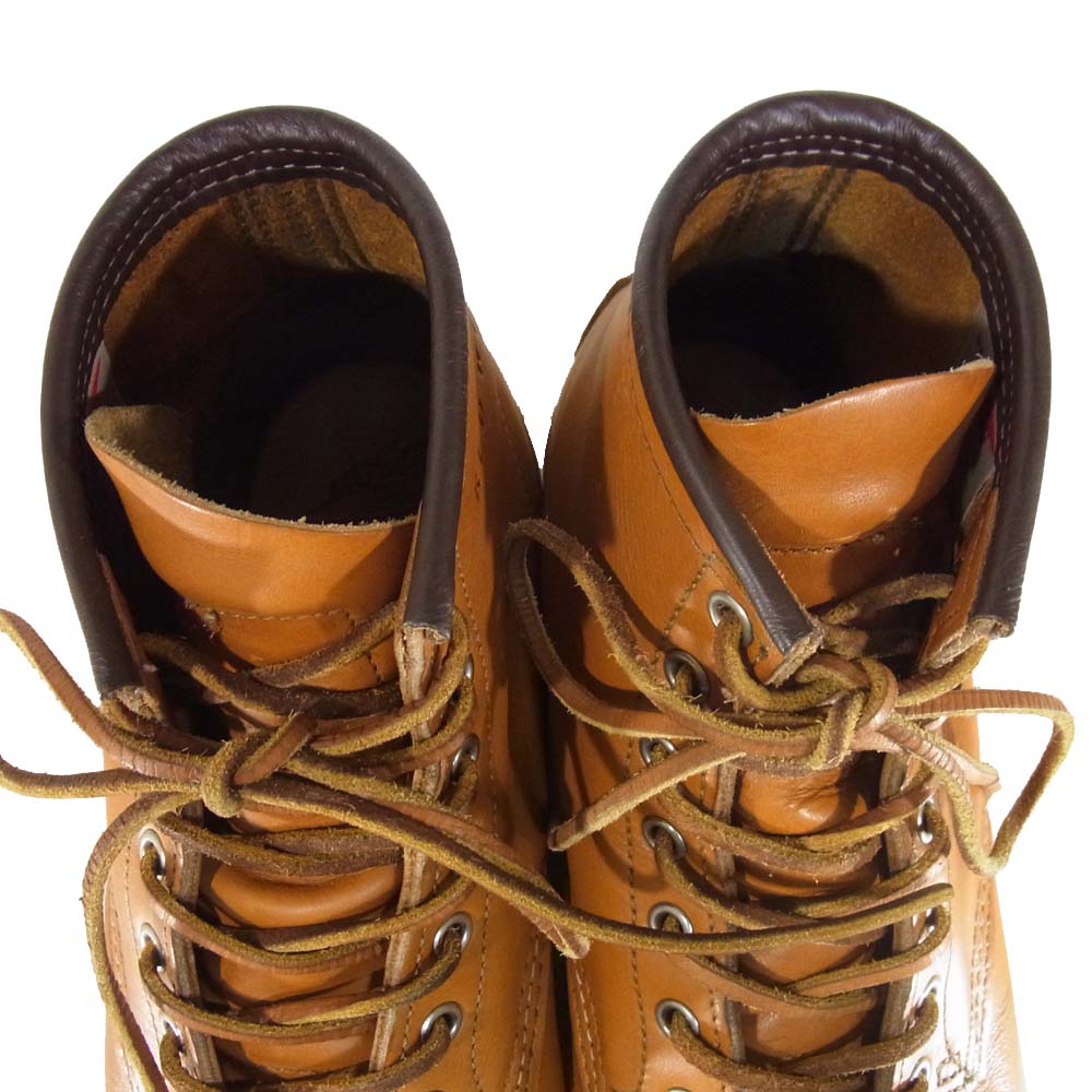 RED WING レッドウィング 9875 犬タグ復刻 Irish Setter MOC-TOE アイリッシュセッター モックトゥ ブーツ ゴールドラセット ライトブラウン系 9E【中古】