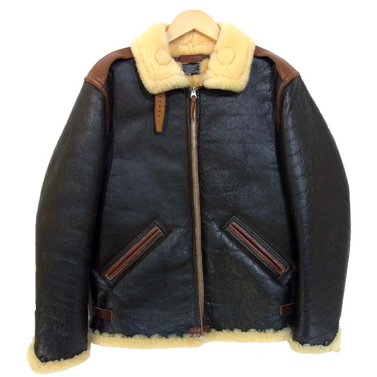 レインボーカントリー ムートン B-6 ジャケット ブラック系 38【中古】