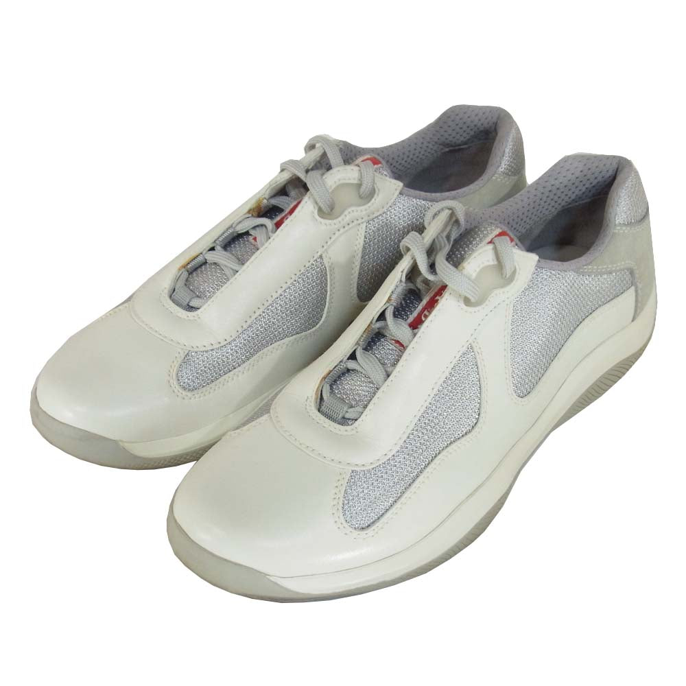 PRADA プラダ PS0906 CALZATURE UOMO レザー スニーカー ライトグレー系 7【中古】