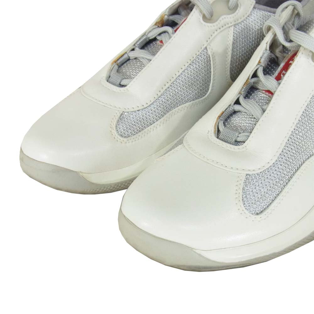 PRADA プラダ PS0906 CALZATURE UOMO レザー スニーカー ライトグレー系 7【中古】