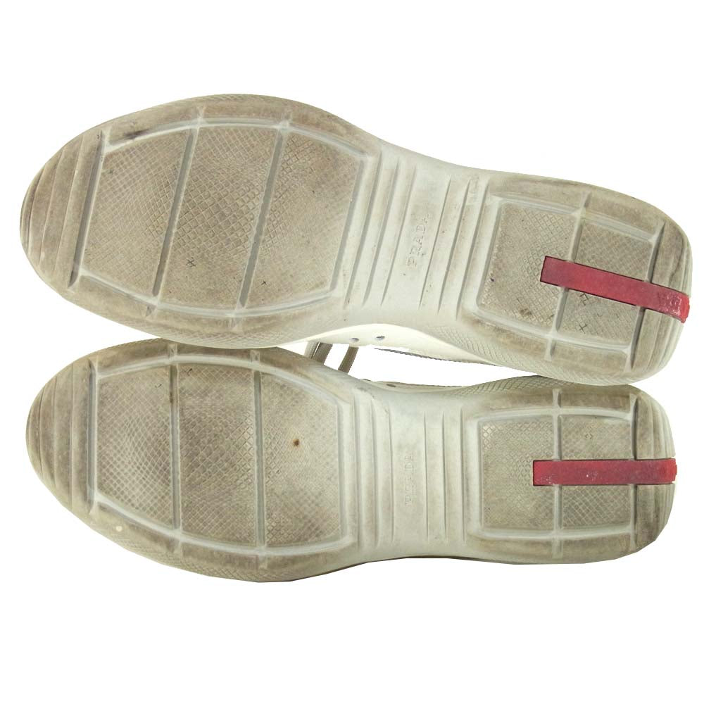 PRADA プラダ PS0906 CALZATURE UOMO レザー スニーカー ライトグレー系 7【中古】