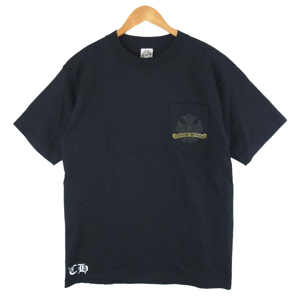 CHROME HEARTS クロムハーツ（原本無） 国内正規品 USA製 CHプラス ホースシュー プリント ポケット Ｔシャツ ブラック系 M【中古】
