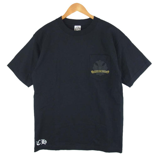 CHROME HEARTS クロムハーツ（原本無） 国内正規品 USA製 CHプラス ホースシュー プリント ポケット Ｔシャツ ブラック系 M【中古】