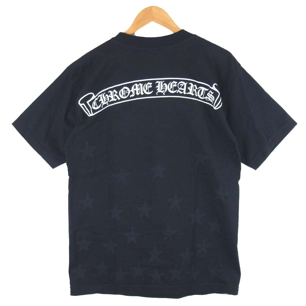 CHROME HEARTS クロムハーツ（原本無） 国内正規品 USA製 スクロールラベル ホースシュー スター プリント ポケット Ｔシャツ ブラック系 M【中古】