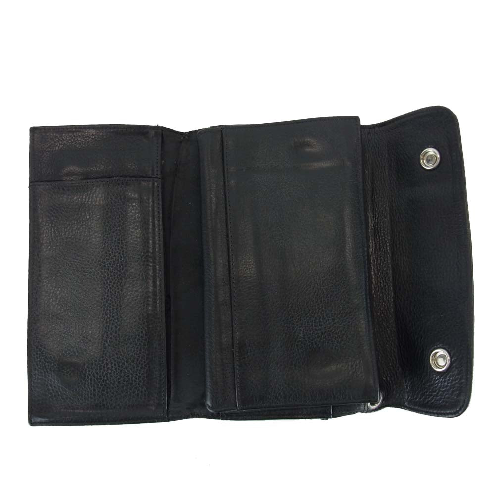 CHROME HEARTS クロムハーツ（原本無） クロスボール ボタン ウェーブ ウォレット ブラック系【中古】