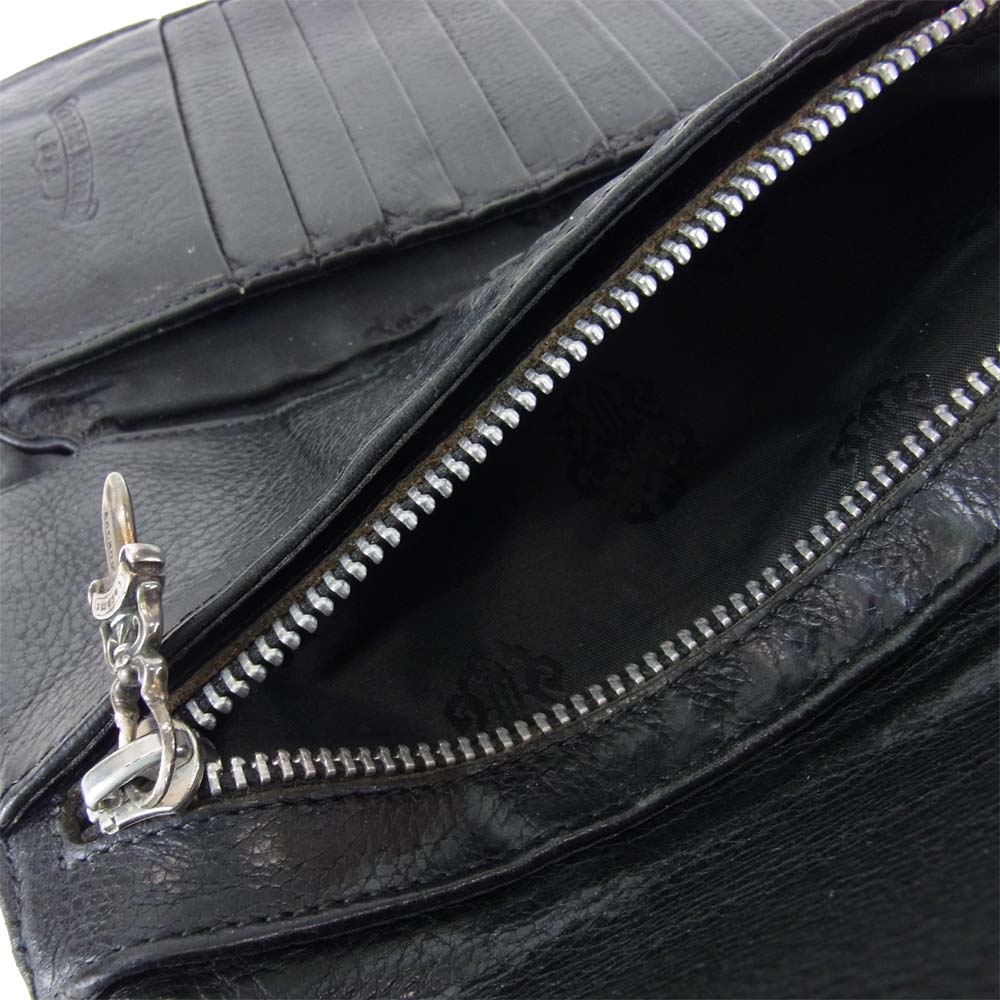 CHROME HEARTS クロムハーツ（原本無） クロスボール ボタン ウェーブ ウォレット ブラック系【中古】