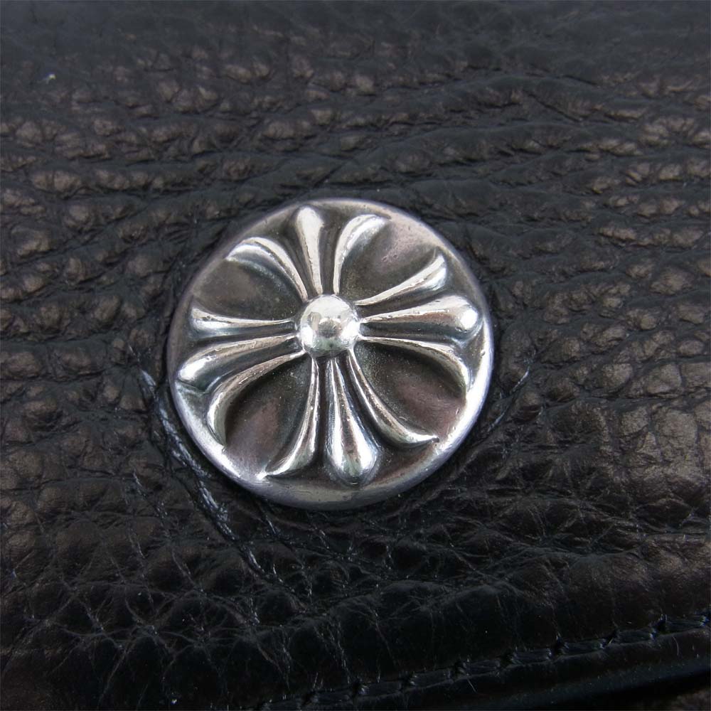 CHROME HEARTS クロムハーツ（原本無） クロスボール ボタン ウェーブ ウォレット ブラック系【中古】