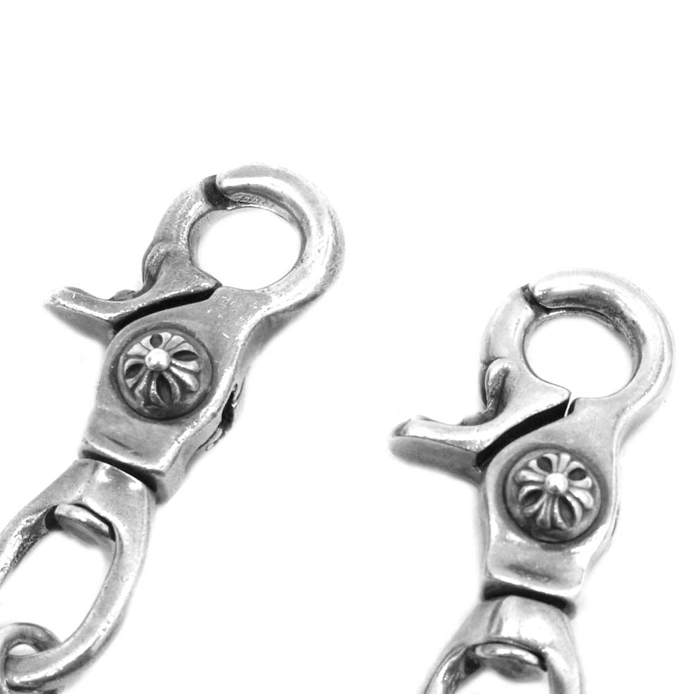 CHROME HEARTS クロムハーツ（原本無） 修理補填確認書付属 2クリップ ローラー 6リンク ウォレットチェーン シルバー【中古】