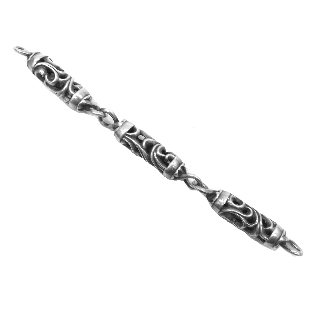 CHROME HEARTS クロムハーツ（原本無） 修理補填確認書付属 2クリップ ローラー 6リンク ウォレットチェーン シルバー【中古】