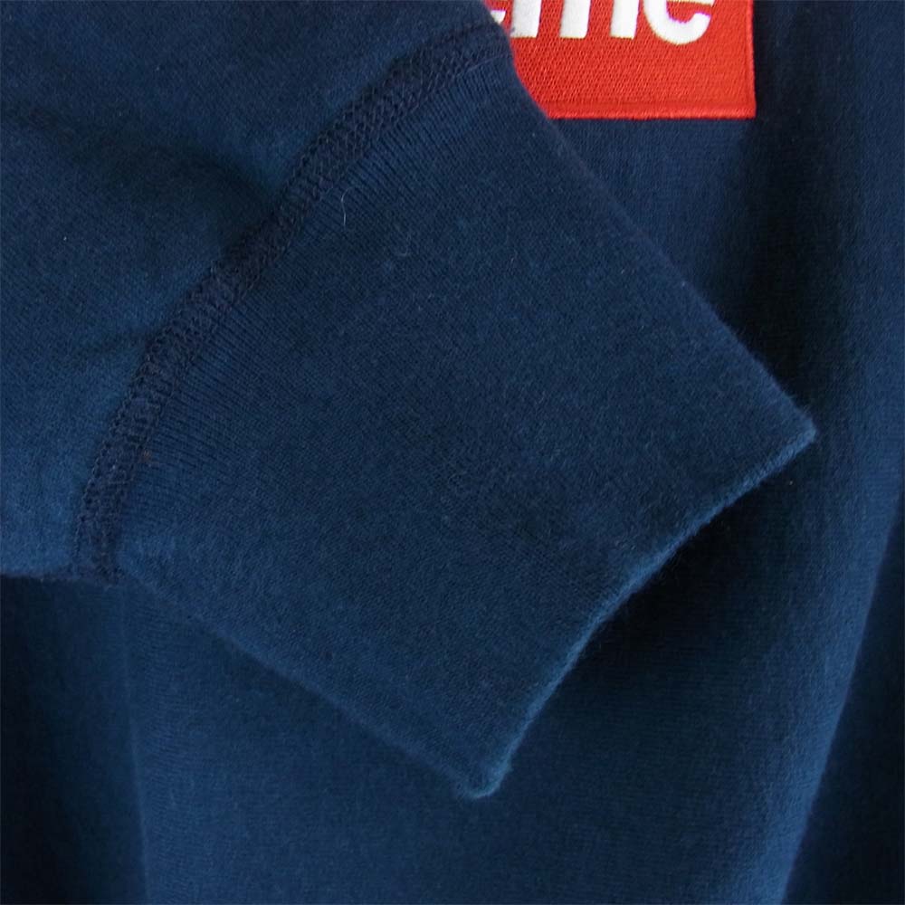 Supreme シュプリーム 13AW Box Logo Pullover ボックスロゴ プルオーバー パーカー ネイビー系 L【中古】