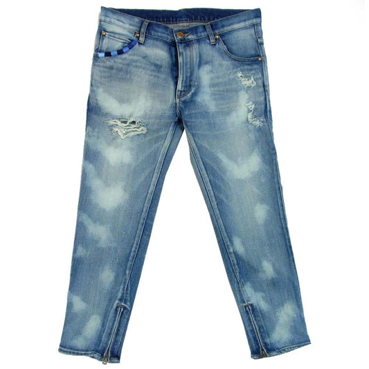 ウノピゥ ウノウグァーレトレ CTU203 ダメージ加工 デニムパンツ インディゴブルー系 V【中古】