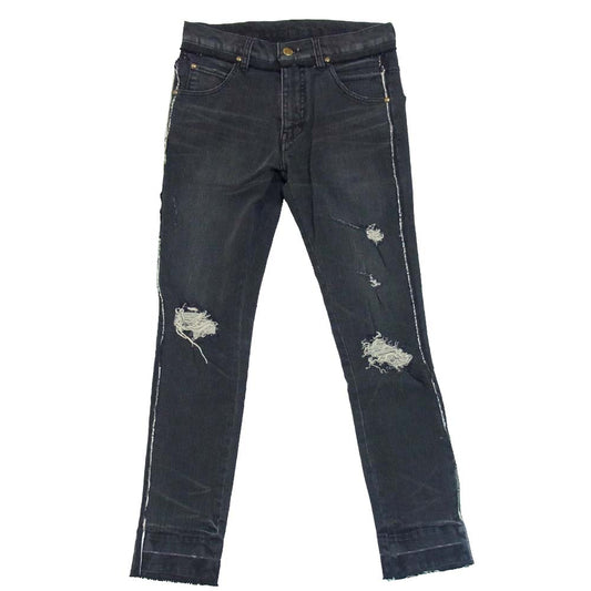 ウノピゥ ウノウグァーレトレ CTU161 ダメージ加工 デニムパンツ ブラック系 3【中古】