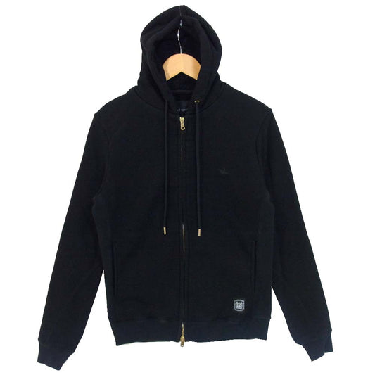 ウノピゥ ウノウグァーレトレ COT080 LIBERTINE リバティーン プリント ジップパーカー ブラック系 XL【中古】