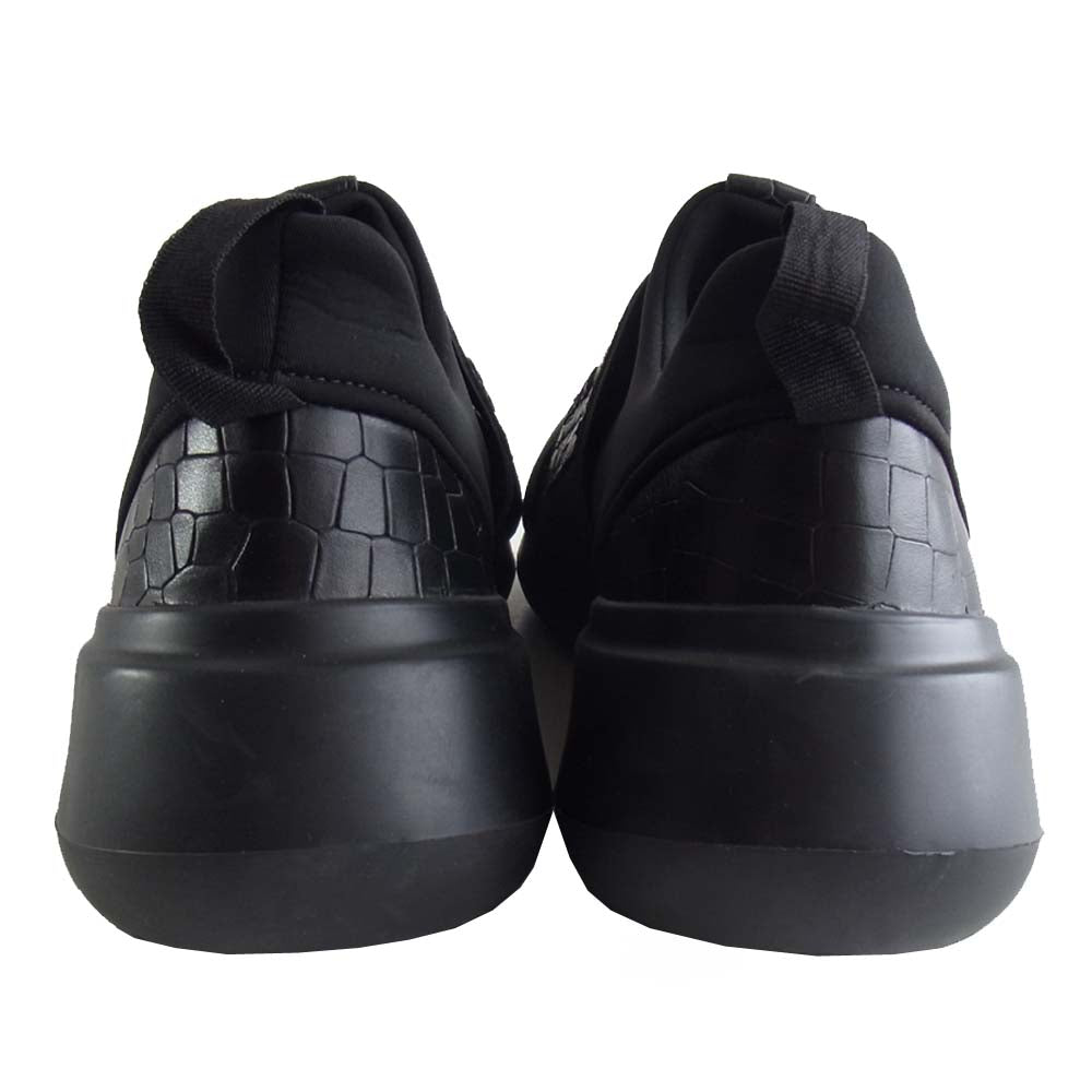 ウノピゥ ウノウグァーレトレ BePositive 型押し スニーカー スリッポン ブラック系 42【中古】