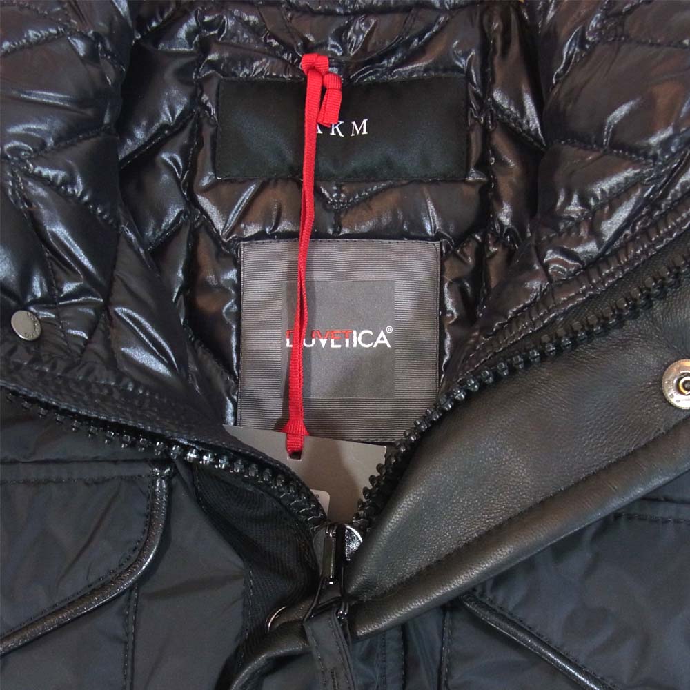 AKM エイケイエム ×DUVETICA デュベティカ ACARNANADUE パイピング M-65 ダウンジャケット ブラック系 L【極上美品】【中古】