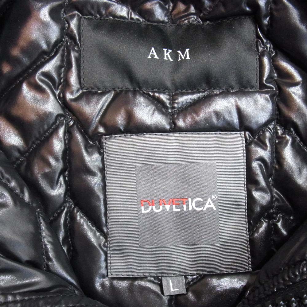 AKM エイケイエム ×DUVETICA デュベティカ ACARNANADUE パイピング M-65 ダウンジャケット ブラック系 L【極上美品】【中古】