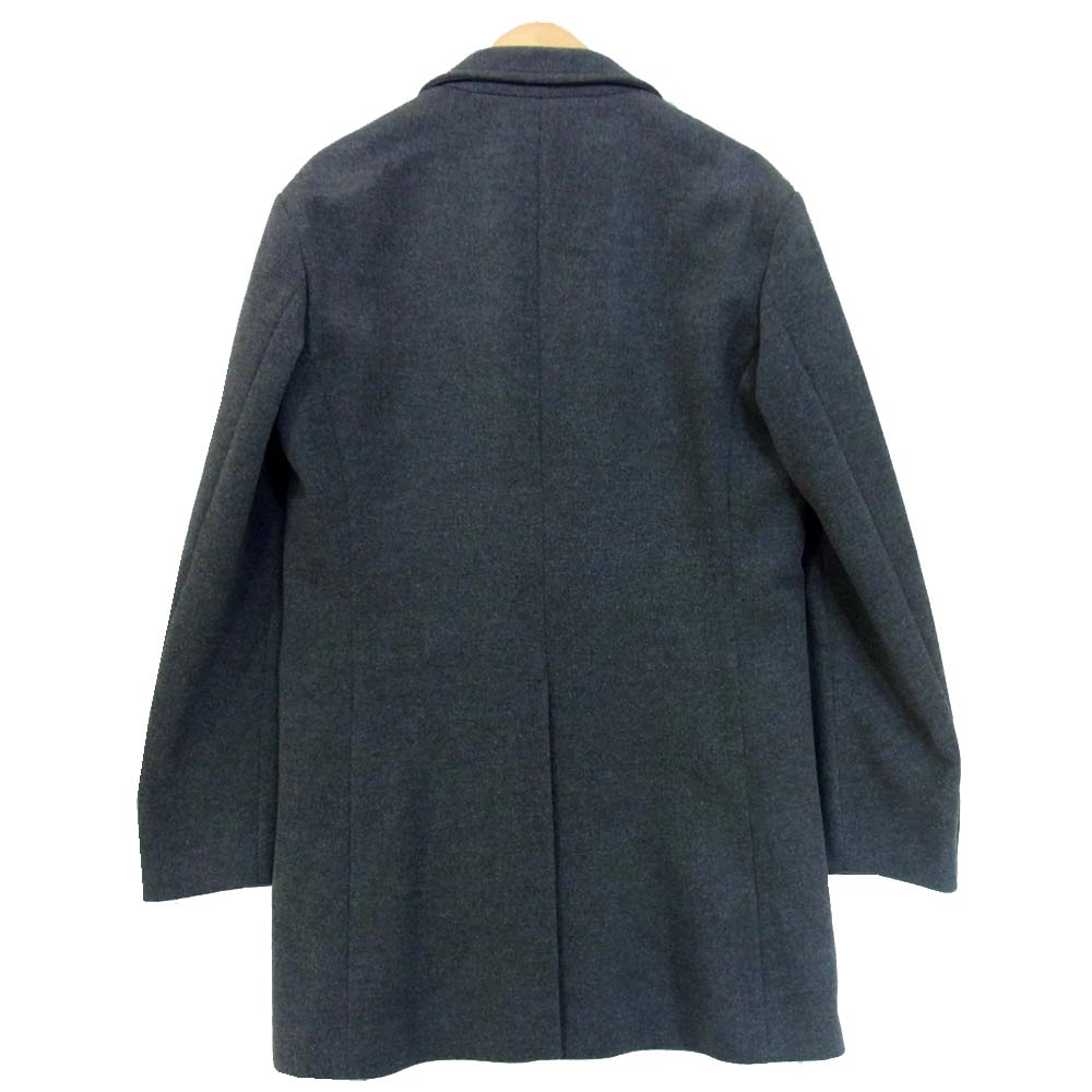 ウノピゥ ウノウグァーレトレ WOL082 WRAP NECK HOOD ウール フーディ ラップ コート チャコール系 7【美品】【中古】
