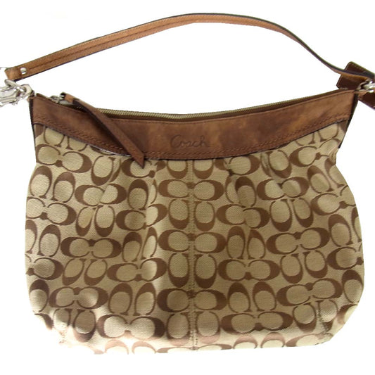 COACH コーチ j0949-f13744 シグネチャー ショルダーバッグ ブラウン系【中古】