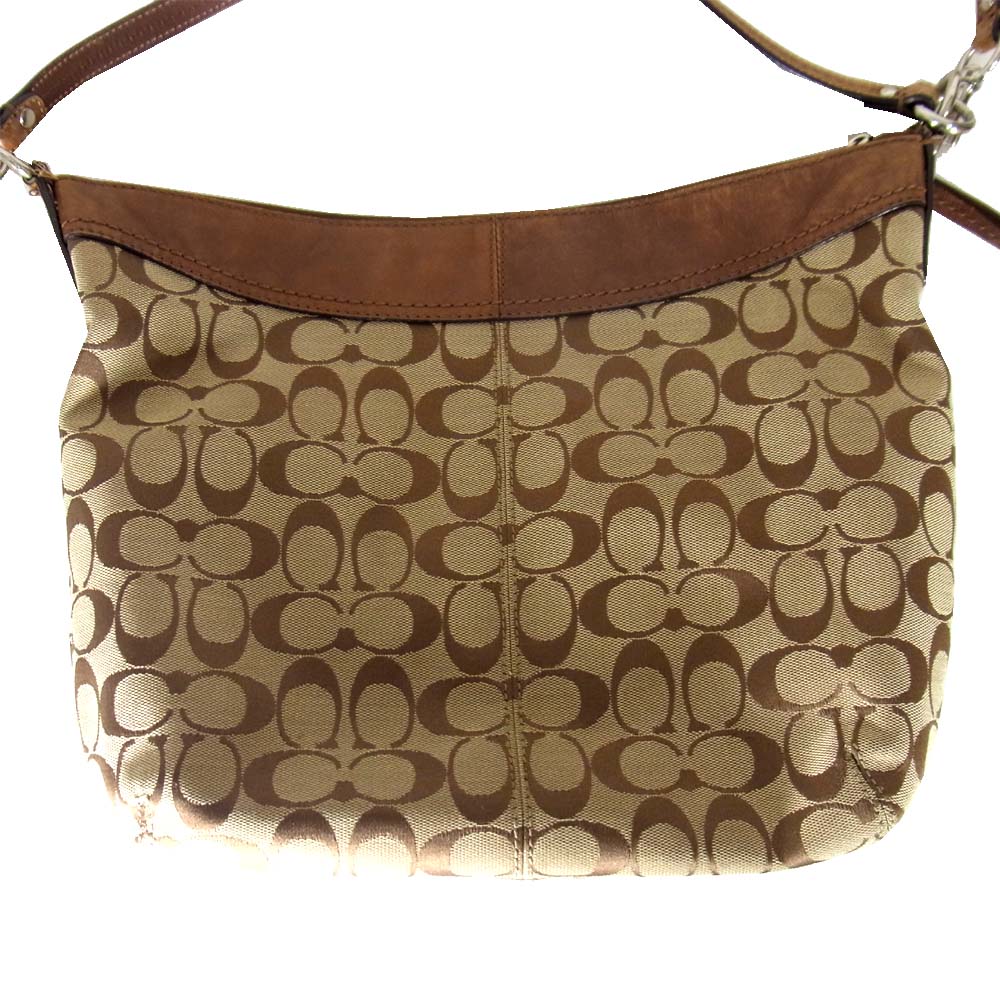 COACH コーチ j0949-f13744 シグネチャー ショルダーバッグ ブラウン系【中古】