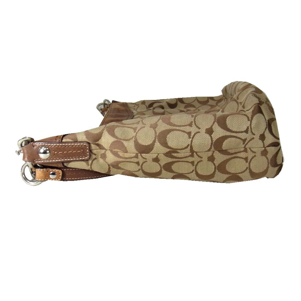 COACH コーチ j0949-f13744 シグネチャー ショルダーバッグ ブラウン系【中古】