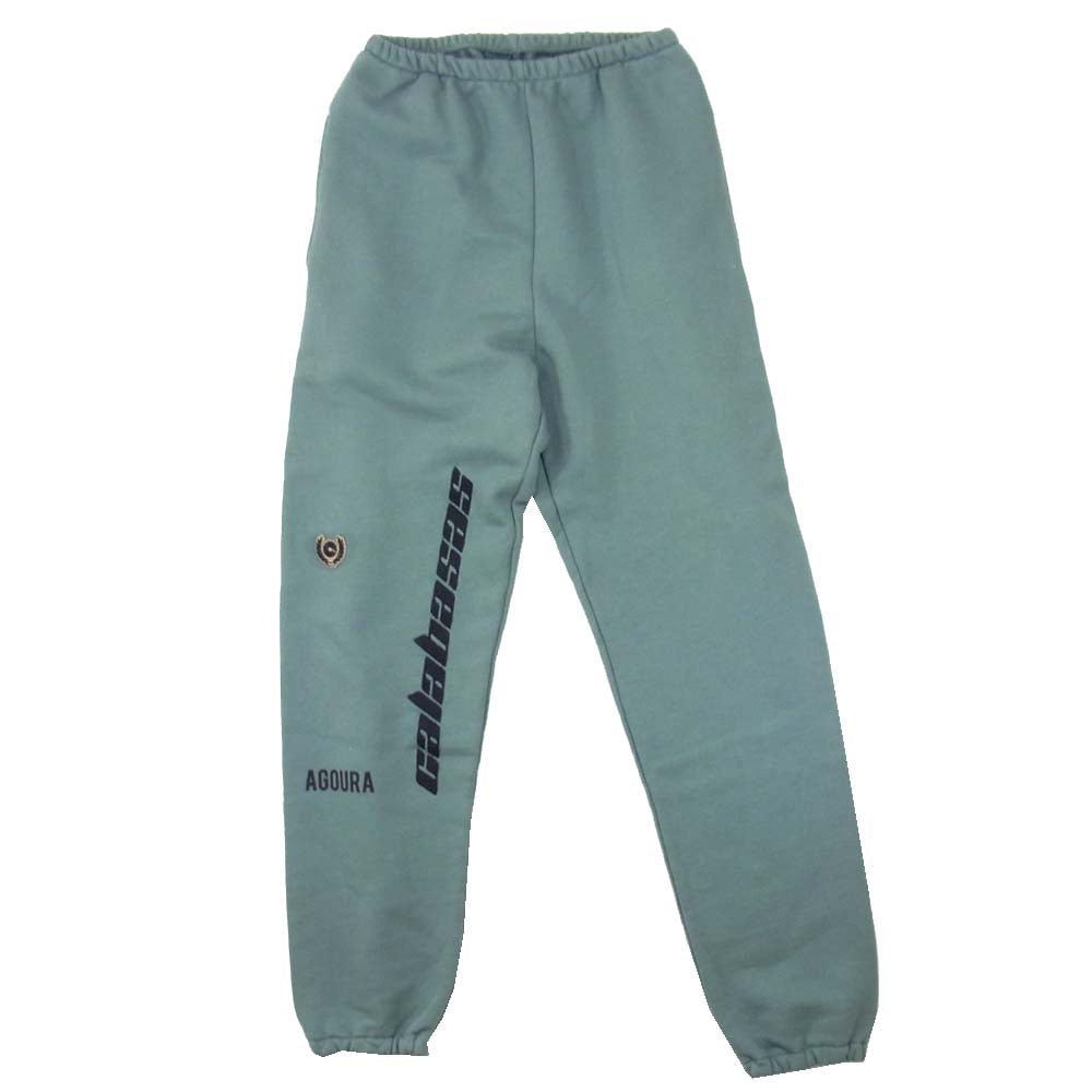 イージー 18SS embroidered french terry pant 刺繍 ロゴ パンツ ライトブルー系 M【美品】【中古】