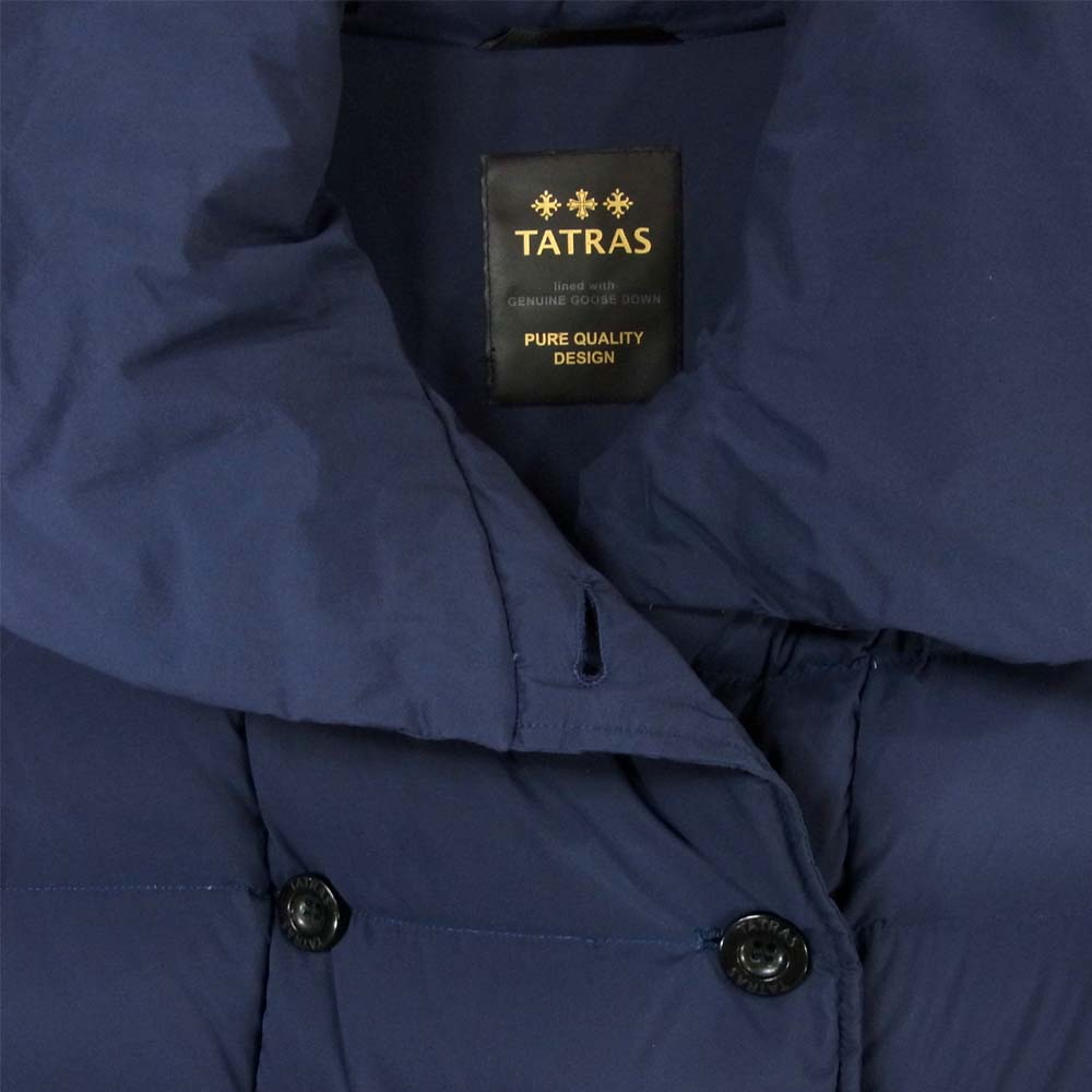 TATRAS タトラス 17AW LTA17A4487 AGOGNA アシンメトリーカラー ストレッチ ダウン コート ネイビー系 02【中古】