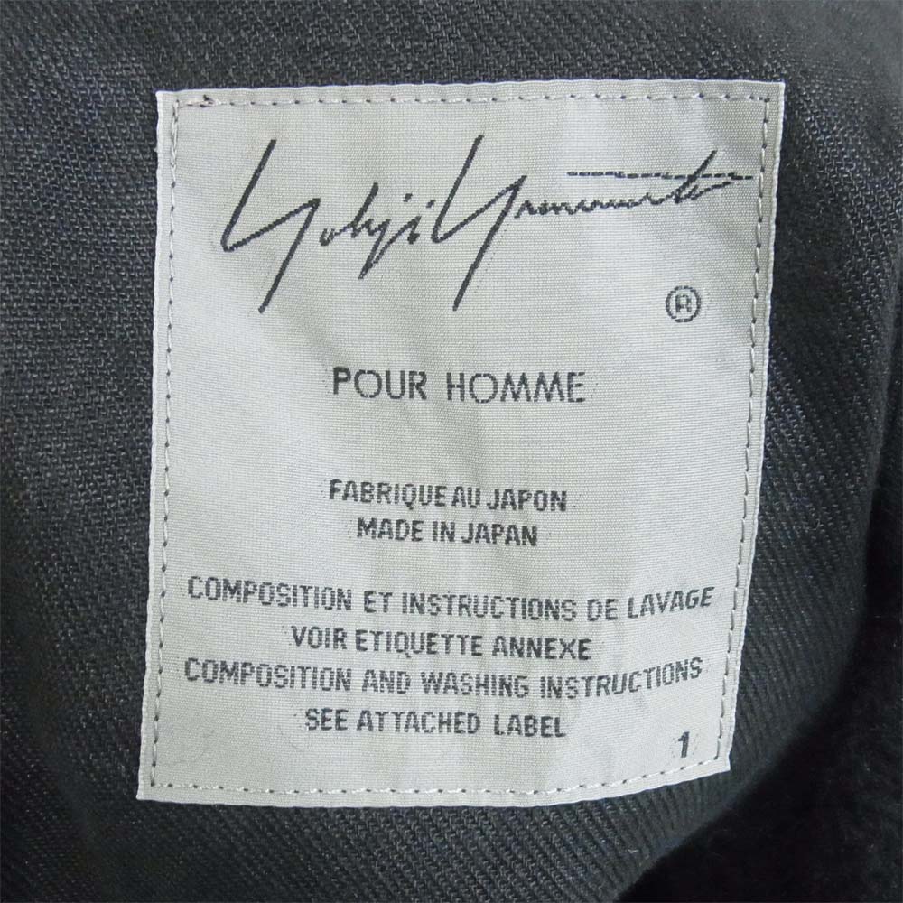 Yohji Yamamoto ヨウジヤマモト HR-C07-102 WOOL JERSEY HOODED FLY TAILORING COAT フード付き 比翼 コート ブラック系 1【極上美品】【中古】