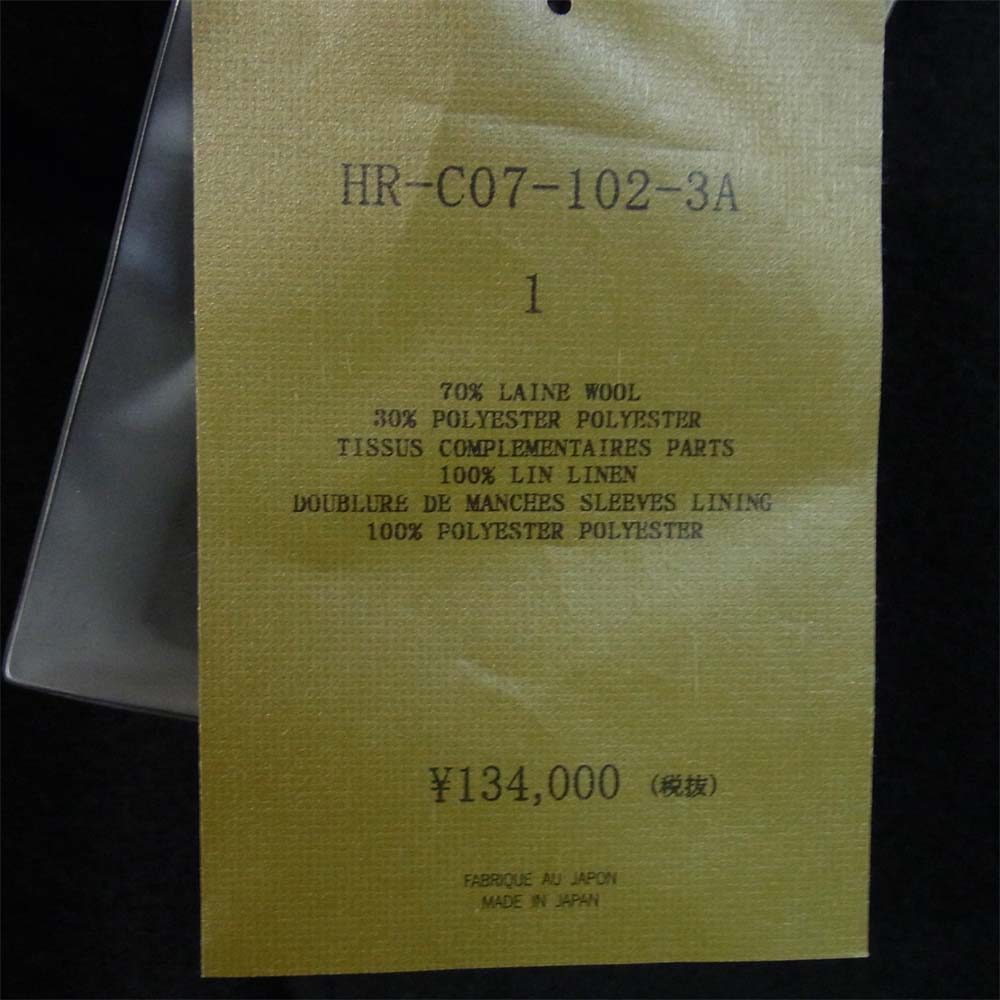 Yohji Yamamoto ヨウジヤマモト HR-C07-102 WOOL JERSEY HOODED FLY TAILORING COAT フード付き 比翼 コート ブラック系 1【極上美品】【中古】