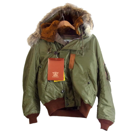 The REAL McCOY'S ザリアルマッコイズ MJ20106 TYPE N-2 TEST SAMPLE コヨーテファー テストサンプル フライトジャケット カーキ系 40【美品】【中古】