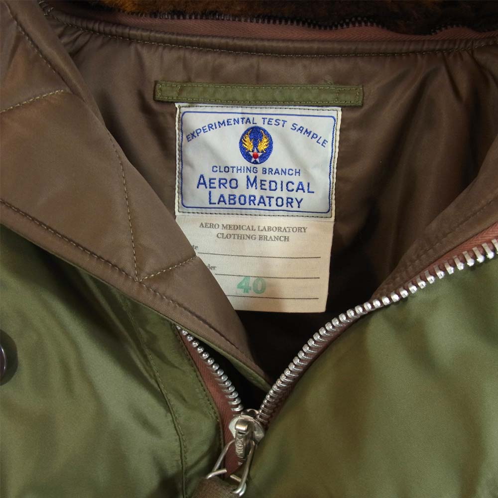 The REAL McCOY'S ザリアルマッコイズ MJ20106 TYPE N-2 TEST SAMPLE コヨーテファー テストサンプル フライトジャケット カーキ系 40【美品】【中古】
