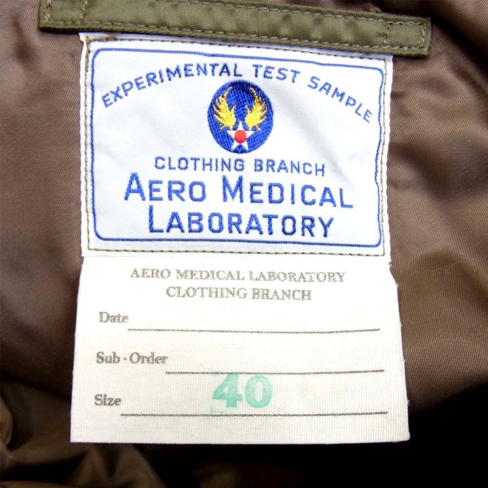 The REAL McCOY'S ザリアルマッコイズ MJ20106 TYPE N-2 TEST SAMPLE コヨーテファー テストサンプル フライトジャケット カーキ系 40【美品】【中古】
