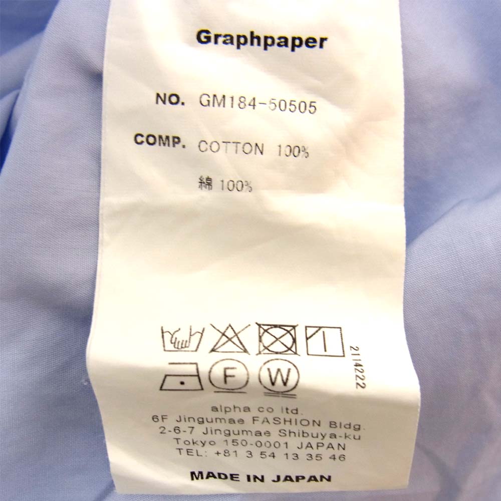 GRAPHPAPER グラフペーパー GM184-50505 THOMAS MASON 長袖 シャツ ライトブルー系 F【中古】