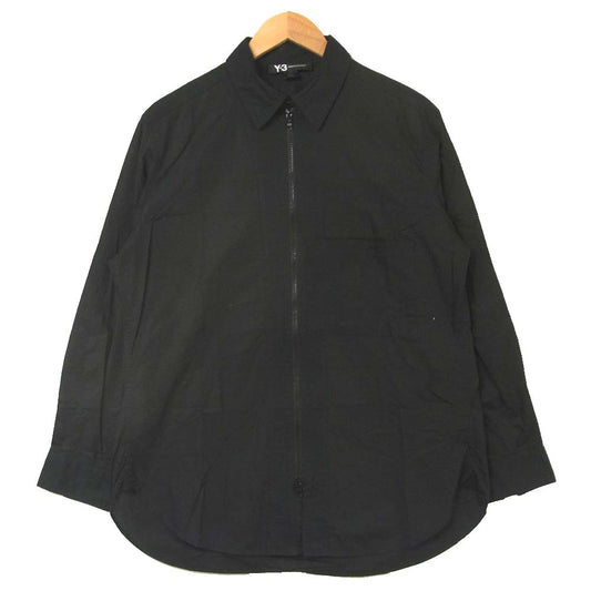 Yohji Yamamoto ヨウジヤマモト Y-3 ワイスリー B49884 CO Zip Shirt ジップ 長袖 シャツ ジャケット ブラック系 M【美品】【中古】