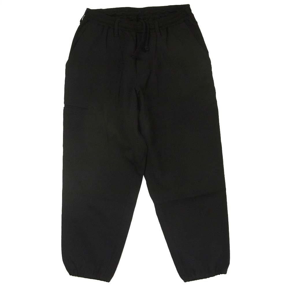 Yohji Yamamoto ヨウジヤマモト REGULATION MEN HK-P02-140 Stretch Twill Easy Drawstring Pants ストレッチツイル ドローコード パンツ ブラック系 1【中古】