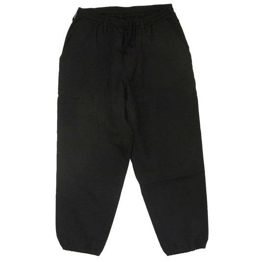 Yohji Yamamoto ヨウジヤマモト REGULATION MEN HK-P02-140 Stretch Twill Easy Drawstring Pants ストレッチツイル ドローコード パンツ ブラック系 1【中古】