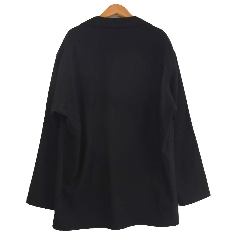 Yohji Yamamoto ヨウジヤマモト POUR HOMME プールオム 16AW HC-B11-102 85-86AW REPLICAウールギャバジン パイピング プルオーバー シャツ ジャケット ブラック系 2【美品】【中古】