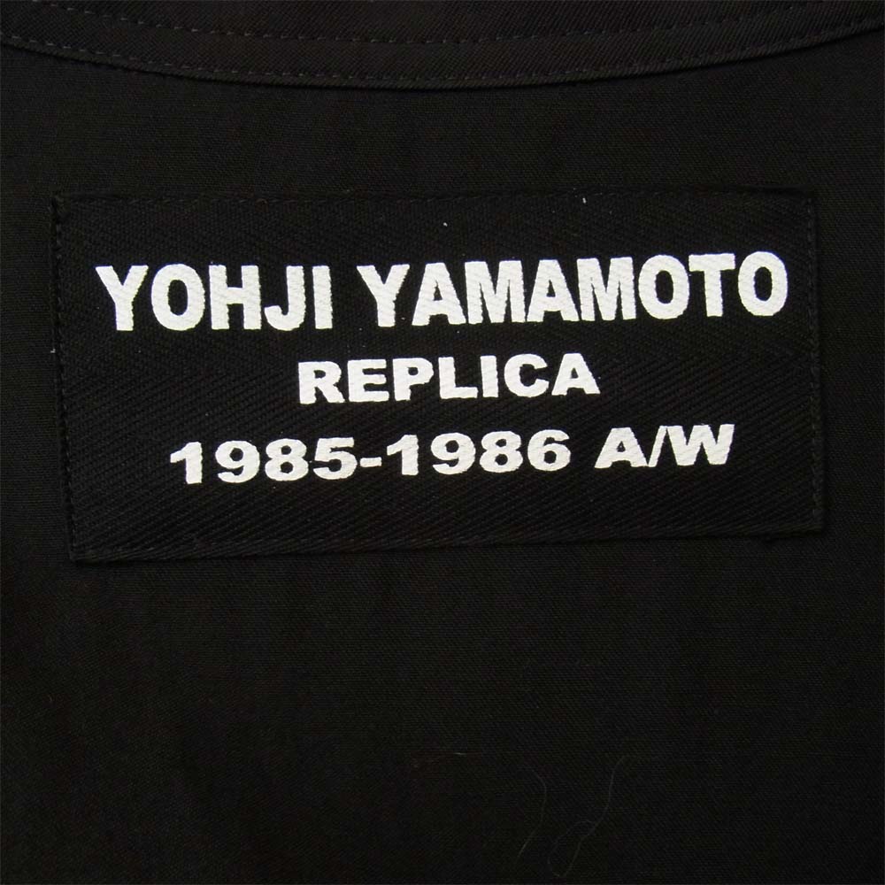Yohji Yamamoto ヨウジヤマモト POUR HOMME プールオム 16AW HC-B11-102 85-86AW REPLICAウールギャバジン パイピング プルオーバー シャツ ジャケット ブラック系 2【美品】【中古】