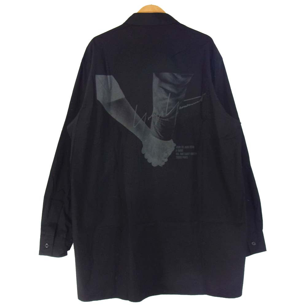 Yohji Yamamoto ヨウジヤマモト POUR HOMME プールオム 20SS BLACK SCANDAL HN-B26-015-1A バックプリント スタッフシャツB ブラック系 4【美品】【中古】