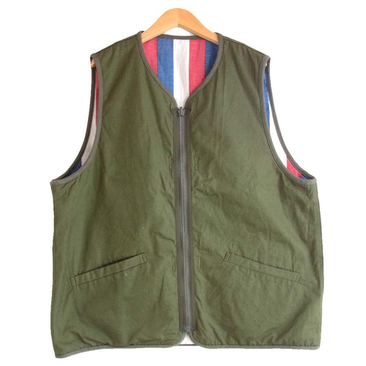 VISVIM ビズビム 0120205013017 20AW IRIS LINER VEST リバーシブル アイリス ライナー ベスト カーキ系 5【美品】【中古】