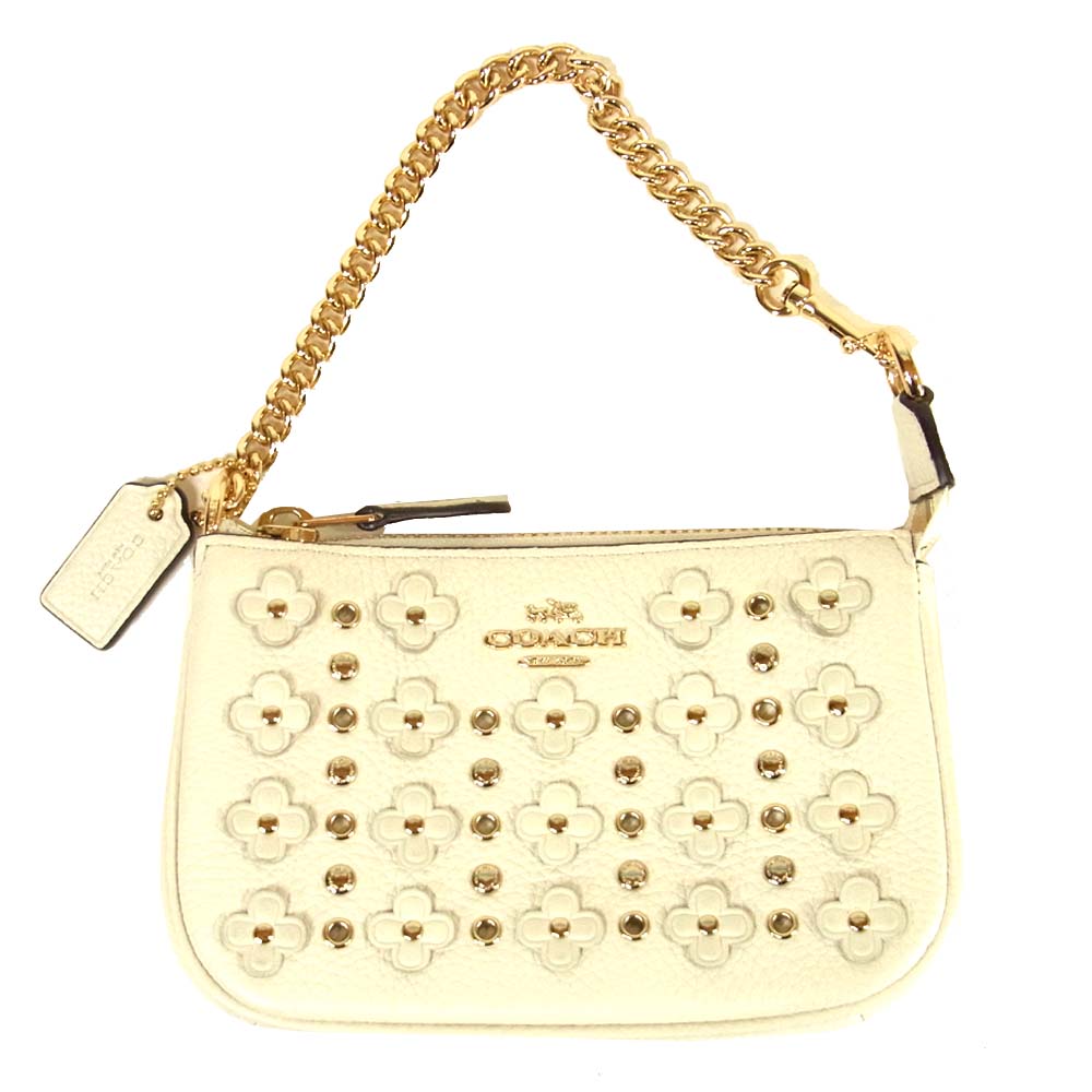 COACH コーチ 65726 リスレット ノリータ ポーチ ミニバッグ ベトナム製 オフホワイト系【中古】