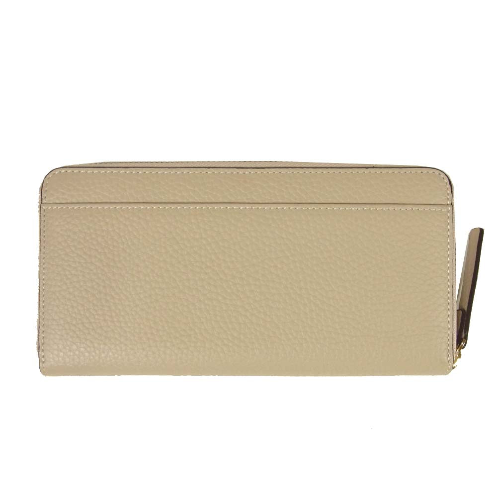 Kate Spade ケイトスペード WLRU2438 ラウンジファスナー 長財布 牛革 中国製 ベージュ系【美品】【中古】