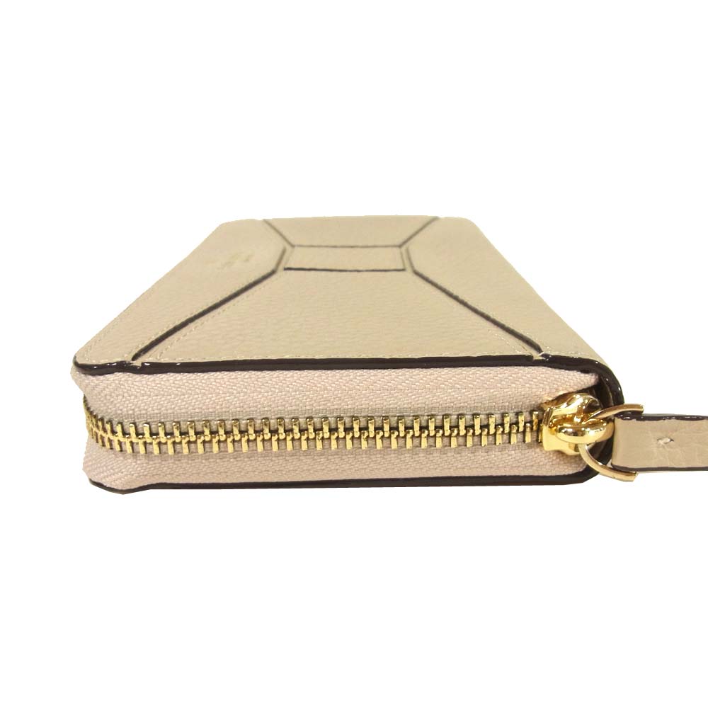 Kate Spade ケイトスペード WLRU2438 ラウンジファスナー 長財布 牛革 中国製 ベージュ系【美品】【中古】