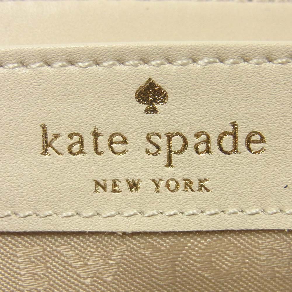 Kate Spade ケイトスペード WLRU2438 ラウンジファスナー 長財布 牛革 中国製 ベージュ系【美品】【中古】