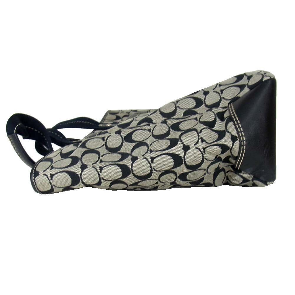 COACH コーチ 9345 シグネチャーラージ トートバッグ ブラック系【美品】【中古】