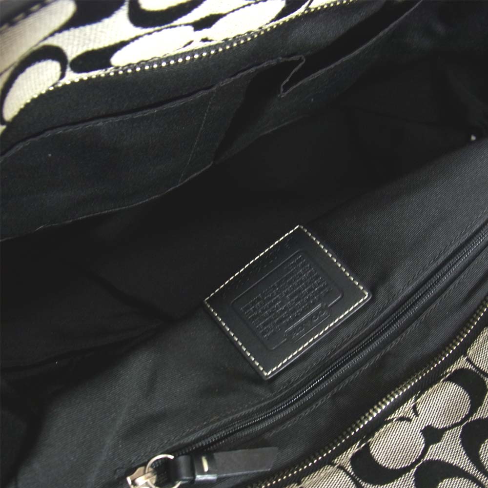 COACH コーチ 9345 シグネチャーラージ トートバッグ ブラック系【美品】【中古】
