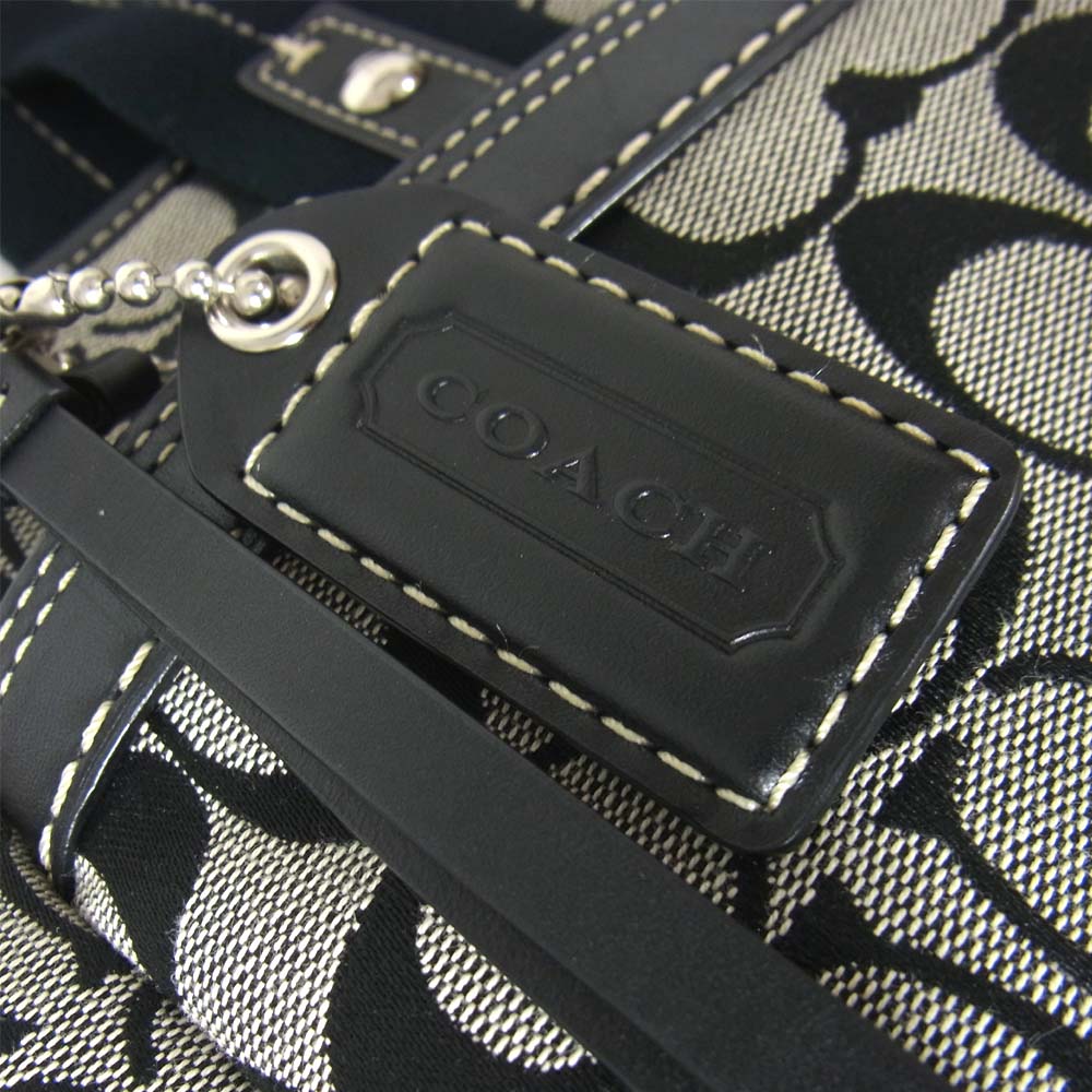 COACH コーチ 9345 シグネチャーラージ トートバッグ ブラック系【美品】【中古】